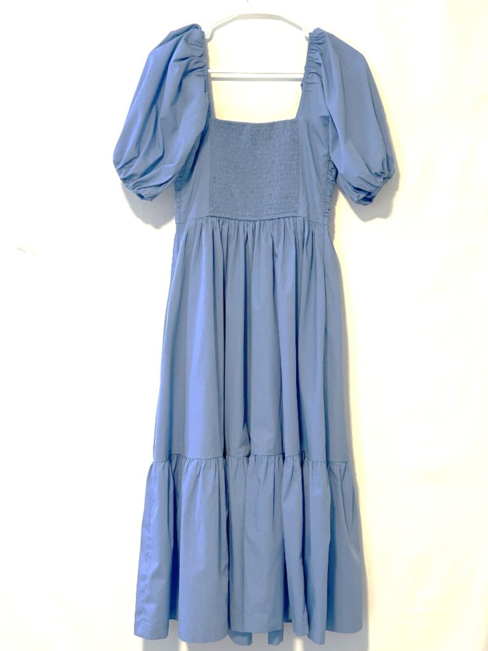 Abercrombie & Fitch Emerson puff sleeve blue midi dress, size XS - Picture 3 of 4
